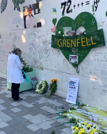 Felicity at the Grenfell site